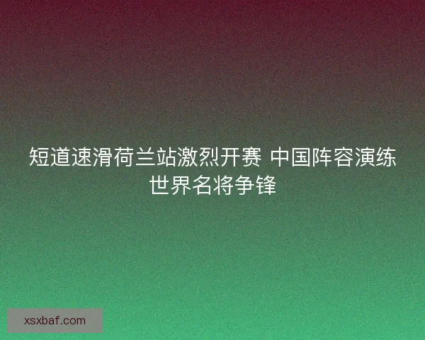 短道速滑荷兰站激烈开赛 中国阵容演练世界名将争锋