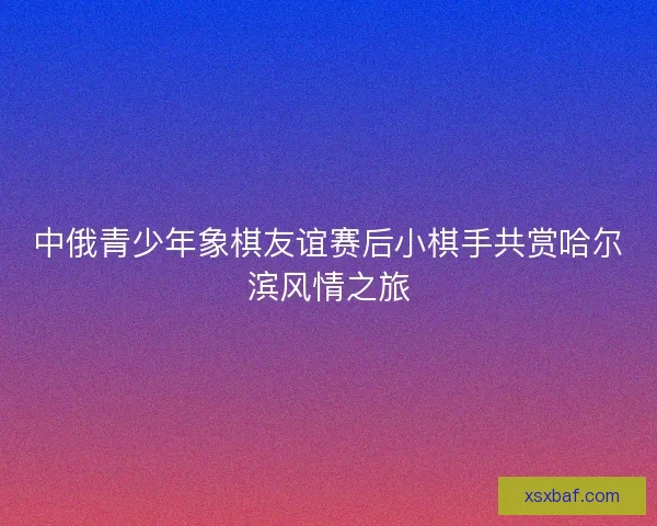 中俄青少年象棋友谊赛后小棋手共赏哈尔滨风情之旅 中俄青少年象棋友谊赛后小棋手共赏哈尔滨风情之旅